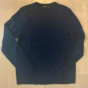 Theory Cashmere Crewneck Sweater Baltic Navy Blue Size L